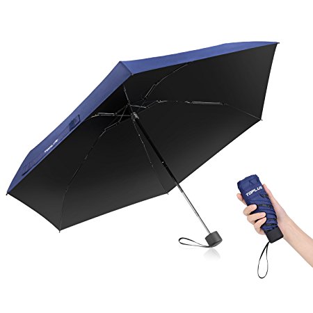 TOPLUS Mini Compact Sun&Rain Travel Umbrella - Lightweight Portable Outdoor Golf Umbrella with 95% UV Protection