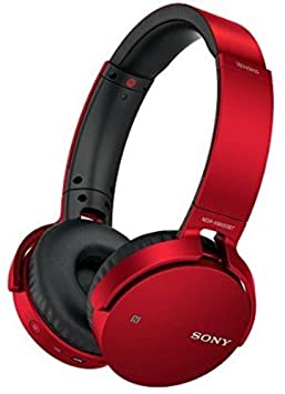 Sony MDRXB650BT/R Extra Bass Bluetooth Headphones, Red