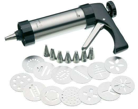 Master Class Deluxe Stainless Steel Cookie Press / Icing Gun Set (22 Pieces)