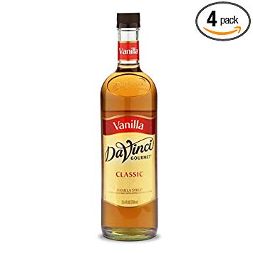 DaVinci Gourmet Classic Coffee Syrup Vanilla 25.4 Oz. (Pack of 4), Flavored Sweetener Syrup for Espresso Drinks, Tea, and Other Beverages, Suited for Home, Café, Restaurant, Coffee Shop