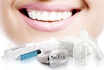 GOGO White Professional Home Teeth Whitening Kit, Dental Grade Teeth Whitening Gel, Custom Teeth Bleaching Trays, And Blue Activation Light For The Best Teeth Whitening Results