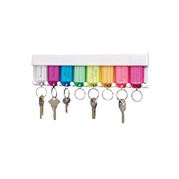 STEELMASTER 8-Tag Multi-Colored Key Rack, 16.5 x 20.13 x 5 Inches, White (201400847)