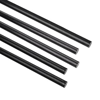 ARRIS 1mm Carbon Fiber Rod, 1.5mm 2mm 2.5mm 3mm 4mm 5mm 6mm 7mm 8mm 9mm 10mm Available, Solid 3K Carbon Rod Bar 400mm Length 15.7inch for Kite RC Airplane Repair, 5PCS