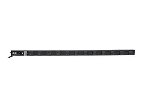 Tripp Lite 12 Outlet Power Strip, 120V, 15A, NEMA 5-15R, 5-15P Plug with 15' Cord, Vertical, Metal, Black, 36" (PS3612B)