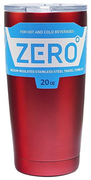 Stainless Steel Tumbler with Lid, Double Wall Vacuum Insulated Travel Mug for Hot and Cold Drink by Zero Degree (20oz Red)