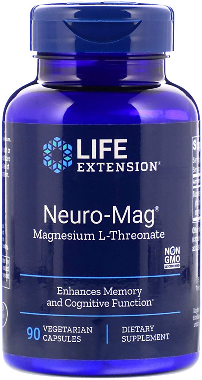 Life Extension Neuro-Mag Magnesium L-Threonate, 90 Vegetarian Capsules