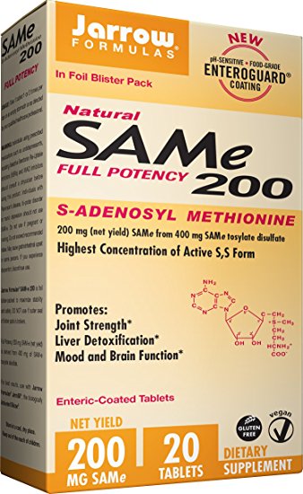 Jarrow Formulas Sam-e, Promotes Joint Strength, Liver Detoxification, 200mg, 20 Tabs