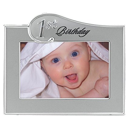 Malden International Designs 1st Birthday Two Tone Picture Frame, 4x6, Sliver