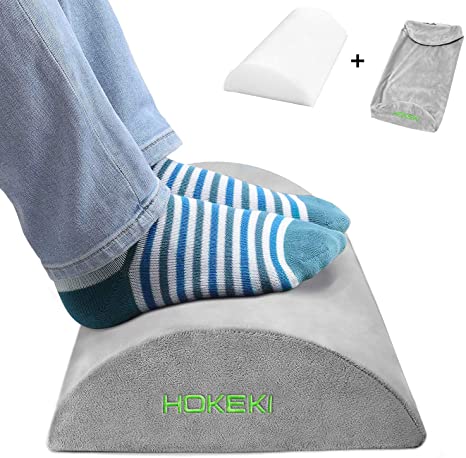 HOKEKI Foot Rest Under Desk, Soft Yet Firm Foam Foot Cushion Under Desk Foot Stool Pillow for Office and Home Accessories,with Non-Slip Surface(Gray)