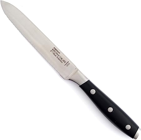 Norpro 5-Inch, 1213 Serrated Utility Tomato Knife, Black