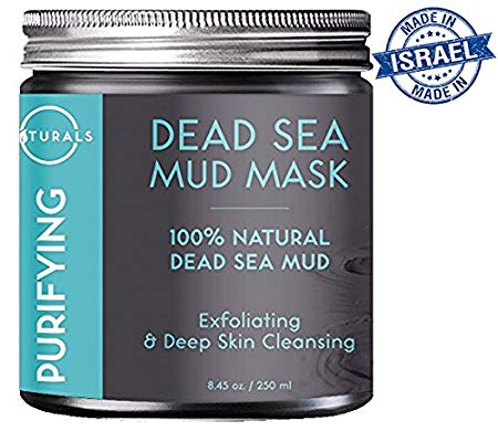O Naturals Dead Sea Mud Mask – 100% Natural Vegan Purifying Face & Body Mask for Treating Acne, Exfoliating, Deep Skin Cleansing, Hydrating, Reducing Wrinkles. Enriched with Aloe Vera. 8.45 oz.