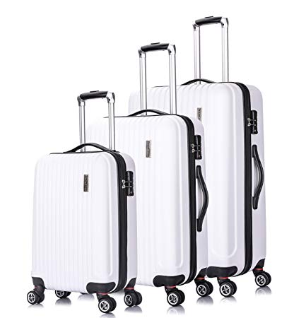 TravelCross Berkeley Classic Luggage Lightweight Spinner Set - White, 3 piece (20''/ 24''/ 28'')