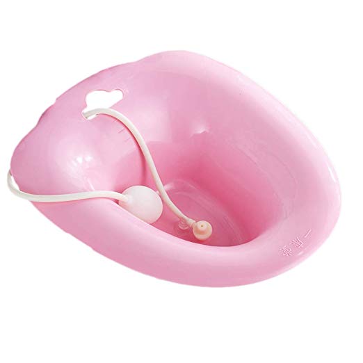 Healifty Portable Sitz Bath Nursing Basin Kit for Hemorrhoidal Relie Pregnant Women the Elderly and Post-Episiotomy Patients (Pink)