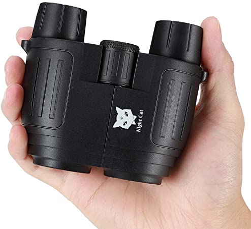 Night Cat 10x25 HD High Power Binoculars for Kids Adults Mini Lightweight Waterproof Fog-proof with BAK4 Prism FMC Lens for Bird Watching Hunting Stargazing Boating Sport Concerts