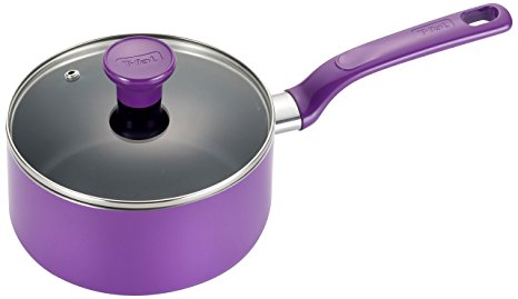 T-fal C97024 Excite Nonstick Covered Dishwasher Safe Oven Safe Sauce Pan, 3-Quart, Purple