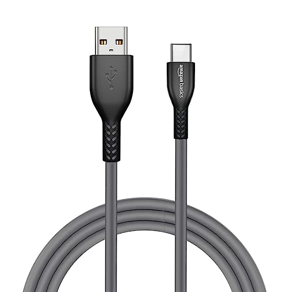 AmazonBasics Type C Charging Cable, 15 W, USB A to Type C, Fast Charge 3A, USB 3.0, Premium TPE