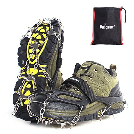 Traction Cleats Ice Snow Grips with 18 Spikes for Walking, Jogging, Climbing and Hiking