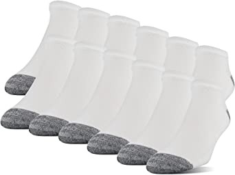 Gildan Men's Polyester Half Cushion No Show Socks, 12-Pack