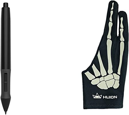 HUION Battery Pen P68 and HUION Skeleton Glove GL04