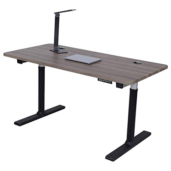 ApexDesk Vortex Series 60" 6-Button Electric Height Adjustable Sit to Stand Desk (Memory Controller, Fox Teakwood Top)