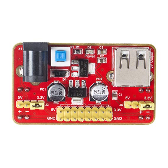 SunFounder Breadboard Power Supply Board Module 3.3V 5V for Arduino Board and Raspberry Pi, MB102 Compatible with UNO R3 Mega2560 Nano Raspberry Pi 3, 2 Model B & Raspberry Pi 1 Module B