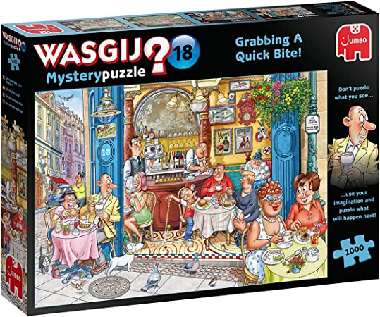 Jumbo, Wasgij, Mystery 18 - Grabbing a Quick Bite!, Jigsaw Puzzles for Adults, 1,000 Piece