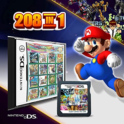 208 in 1 Game Cartridge, DS Game Pack Card Compilations, Super Combo Multicart for Nin_tendo DS, NDSL, NDSi, NDSi LL/XL, 3DS, 3DSLL/XL, New 3DSLL, New 3DS LL/XL, 2DS, New 2DS LL/XL,Gift for Friends