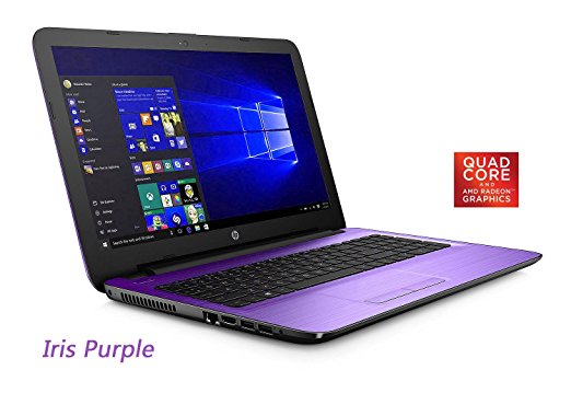 HP 15-ba007 Sleek Laptop 7th Gen Quad Core A12 up to 3.4GHz 8GB 1TB 15.6" HD WLED R7 Graphics Webcam DVD /-RW WiFi USB 3.0 HDMI (Iris Purple)