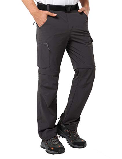 MIER Men's Convertible Pants Hiking Pants Quick Dry Cargo Pants Lightweight Comfort Stretch for Travel