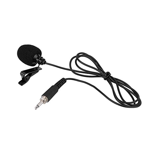 ammoon Mini Portable Clip-on Lapel Lavalier Hands-free 3.5mm External Screw Lock Jack Microphone Mic for Computer PC Laptop