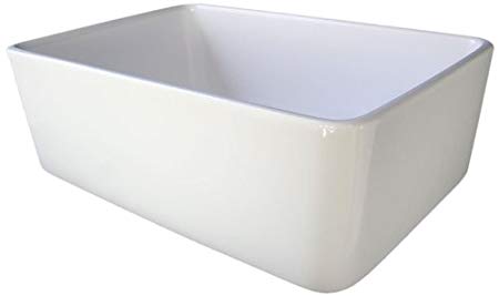 ALFI brand AB503 23-Inch  Fireclay Single Bowl Farmhouse Kitchen Sink, White