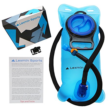 Hydration Bladder 2L for drinking. Water storage system and bottle replacement for hiking. 2 Liter reservoir bag bpa free
