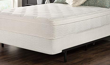 Sleep Master iCoil 12 Inch Euro Top Spring Mattress and BiFold Box Spring Set, Twin