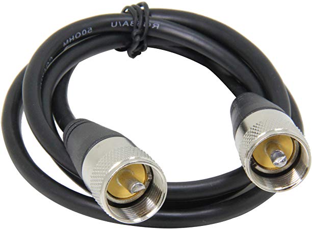 PL259 Jumper, Ancable 3-Feet 50 Ohm Low Loss RG58 Coax Cable with PL-259 Connectors for Jeep Wrangler CB Installation