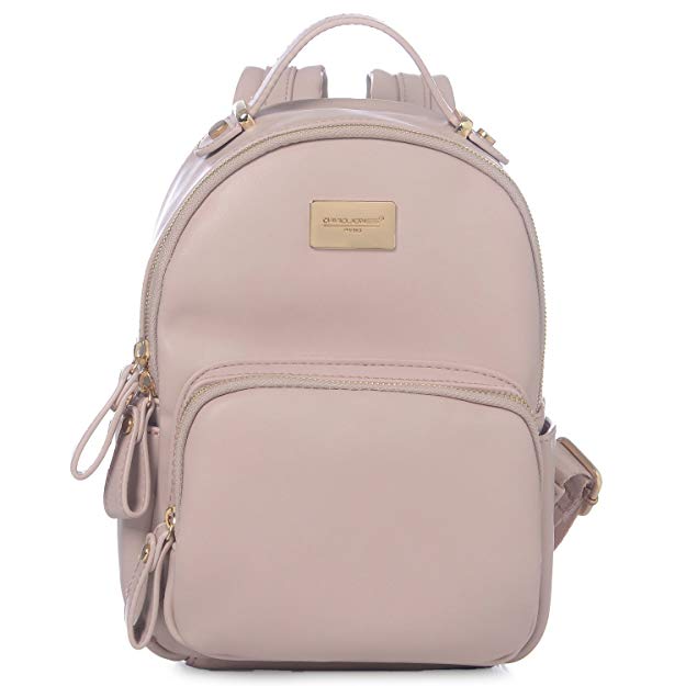 DAVIDJONES Women's Faux Leather Mini Small Shoulder Travel Bag Backpack Purse