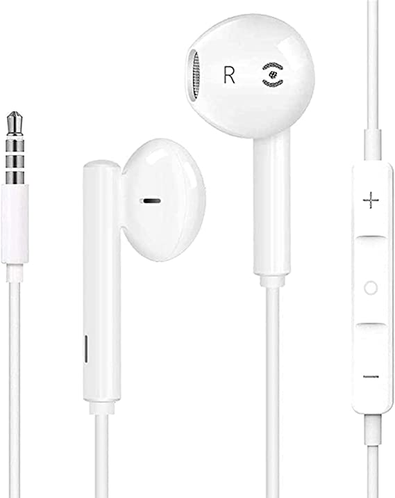 Frigidaire Earphones, Wired Earbuds with Built-in Microphone and Volume Control, Pure and Clear Sound, 3.5mm Jack Lightweight In-Ear Headphones Earphones for IOS/Android/MP3/MP4