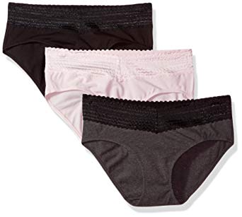 Warners Womens Blissful Benefits No Muffin Top 3 Pack Lace Hipster Panties Hipster Panties