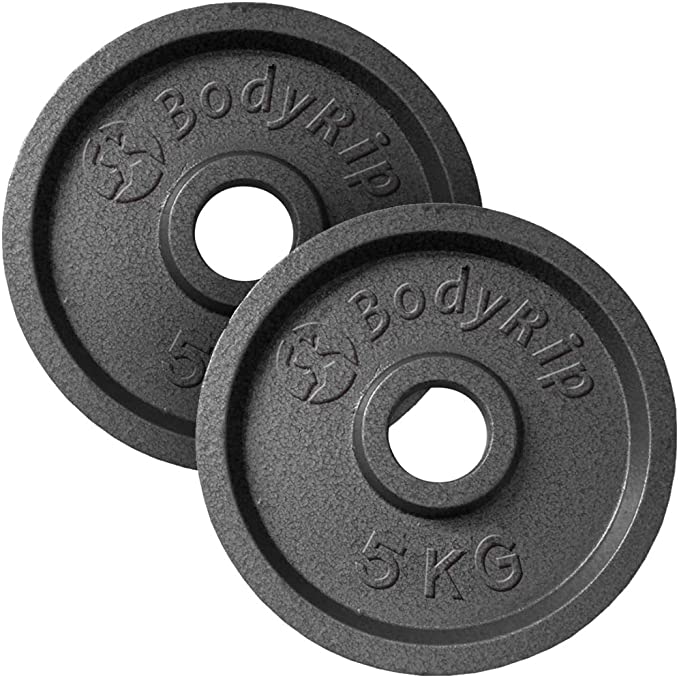 BodyRip Cast Iron Weight Plate | Choice of Disc, 1.25kg, 2.5kg, 5kg, 10kg, 15kg, 20kg, 25kg | 2" Olympic Set, Dumbbell or Barbell | Gym Weightlifting