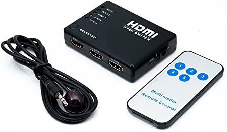 QUMOX 5 Port Hdmi Switch Switcher Selector Splitter Hub   Remote 1080P For Hdtv PS3