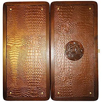 21" Crimea Backgammon Set. Crimean Sea Ship. Russian Board. Leather Pieces.