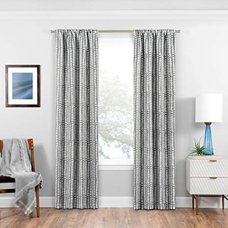 ECLIPSE Room Darkening Curtains for Bedroom - Naya 37" x 63" Thermal Insulated Single Panel Rod Pocket Light Blocking Curtains for Living Room, Grey