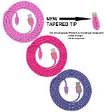 1 X NEWLY DESIGNED High Quality - 6ft2m Braided Nylon Lightning Charging Cables for Apple iPhone 5 5C 5S iPhone 6 6 Plus iPad 4 Mini iPod Touch 5Nano 7 8 pin to USB - 3packpink hot pink purple