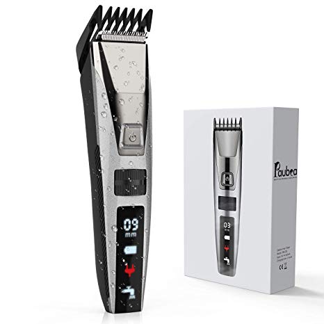 Paubea Electric Cordless Hair Clippers - All-in-One Adjustable Guide Combs Rechargeable Waterproof Hair Trimmer for Men Women Kids Family Use