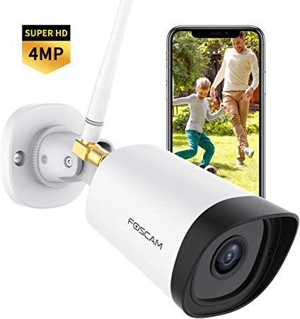 Foscam Outdoor Camera Wireless 2k 4MP Outdoor Security Camera Wireless with Human Detection, Super HD PoE Camera with 66ft Night Vision, IP66, Compatible with Alexa & Google Assistant-Foscam Cloud