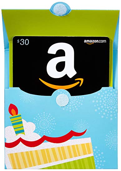 Amazon.com Gift Cards in a Birthday Reveal (Classic Black Card Design)