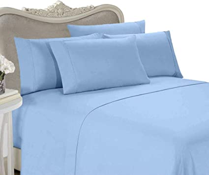 Egyptian Cotton Factory Outlet Store Rayon from Bamboo 3pc Duvet Set - Queen Size Blue 1500 Thread Count 100% Silky Rayon from Bamboo Duvet Cover Set - Includes 1 Duvet Cover and 2 Pillow Shams