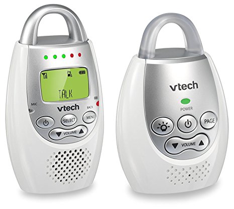 VTech BA72211GY Gray Audio Baby Monitor with up to 1,000 ft of Range, Vibrating Sound-Alert, Talk Back Intercom & Night Light Loop