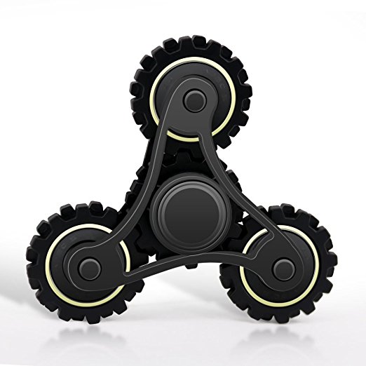 Waitiee Fidget Hand Spinner Finger toy -High Speed 2-5 Minute Spins Stress Reliever Reducer Anxiety ADD Killing Time for adults and Kids (Black)