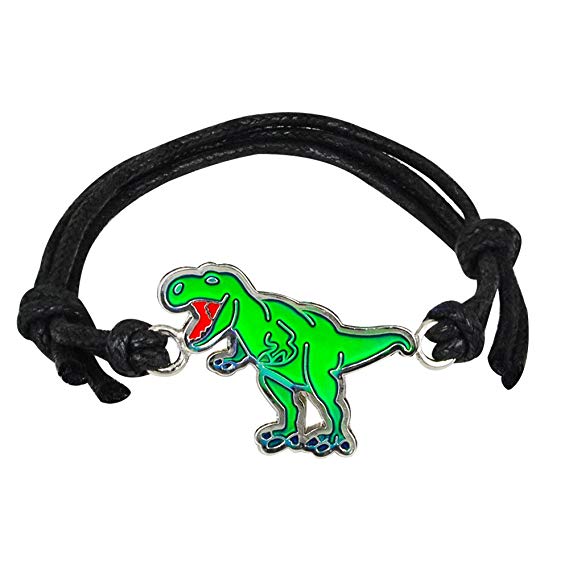 Fun Jewels Handmade T-Rex Dinosaur Charm Color Change Mood Bracelet For Boys Girls Dino Jewelry