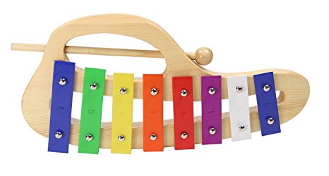 Gearlux Kids' Curved Xylophone/Metallophone with 8 Color-Coded Keys